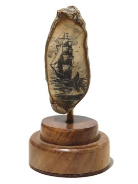 Gerry Dupont Scrimshaw - Clipper Passing Whale