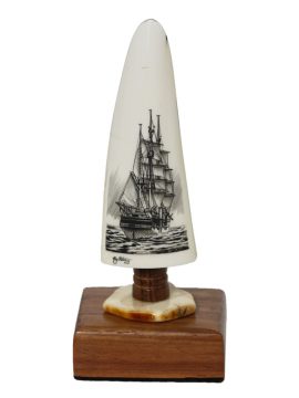 Ray Peters Scrimshaw - Stern View Whaler