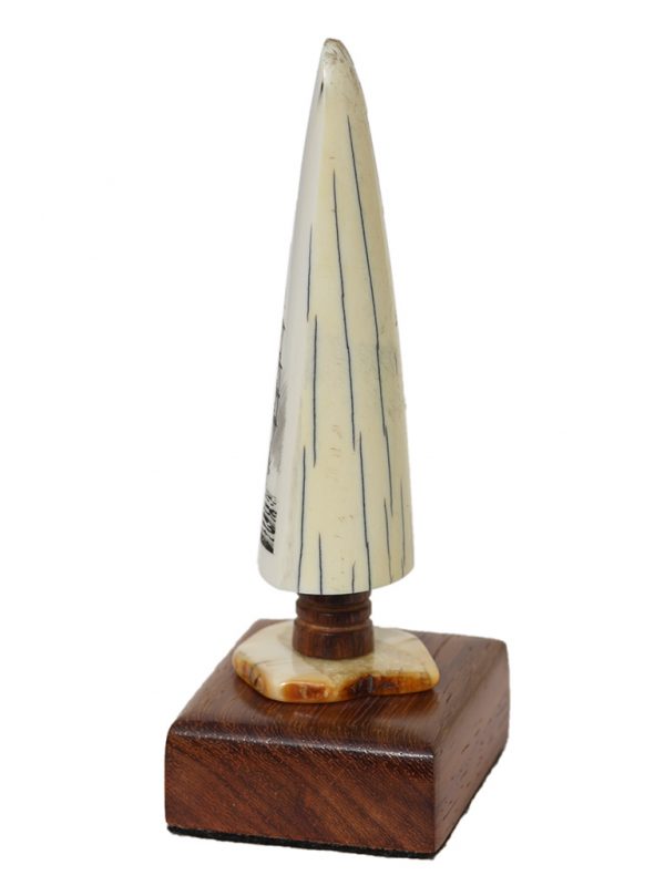 Ray Peters Scrimshaw - Stern View Whaler