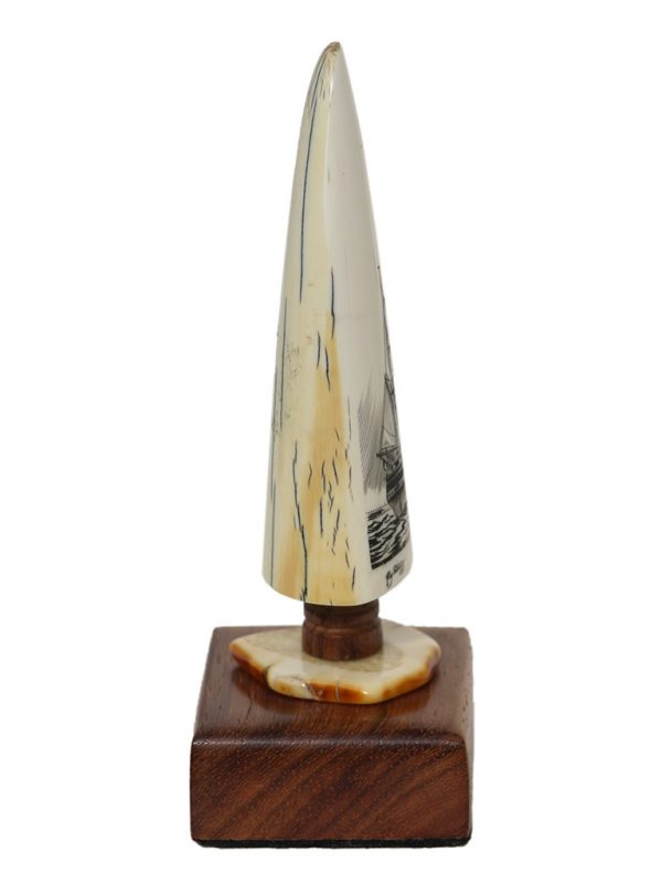 Ray Peters Scrimshaw - Stern View Whaler