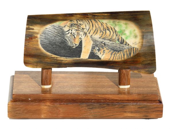 David Adams Scrimshaw - Bengal Mother and Cub