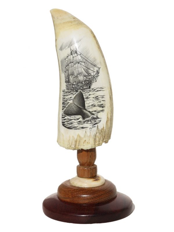 Ray Peters Scrimshaw - Whaler at Work