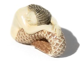 Unknown Carver - Mermaid in Repose (Oxbone) Netsuke