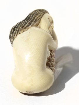 Unknown Carver - Mermaid in Repose (Oxbone) Netsuke