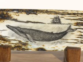 Gerry Dupont Scrimshaw - Massive Blue Whale