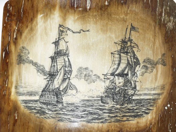 Gerry Dupont Scrimshaw - Drake vs Ranger 24 April 1778