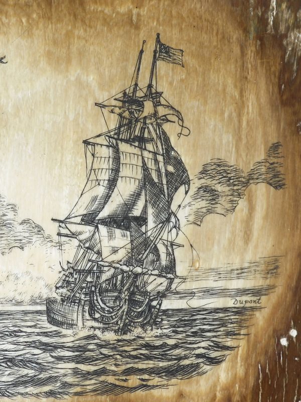 Gerry Dupont Scrimshaw - Drake vs Ranger 24 April 1778