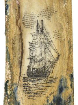 Ray Peters Scrimshaw - Searching for Whales