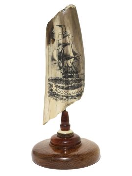Gerry Dupont Scrimshaw - Old Ironsides in Storm