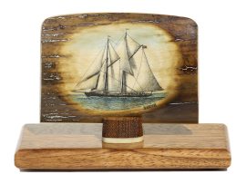 David Smith Scrimshaw - America's Cup Schooner