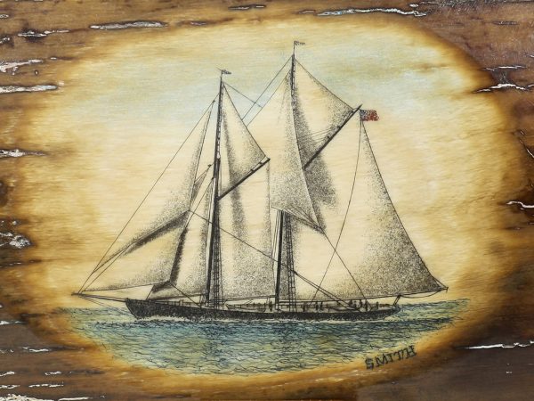 David Smith Scrimshaw - America's Cup Schooner