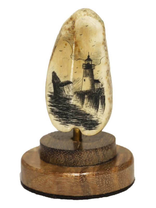 Gerry Dupont Scrimshaw - Humpback and Lighthouse