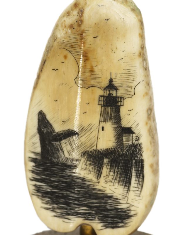 Gerry Dupont Scrimshaw - Humpback and Lighthouse