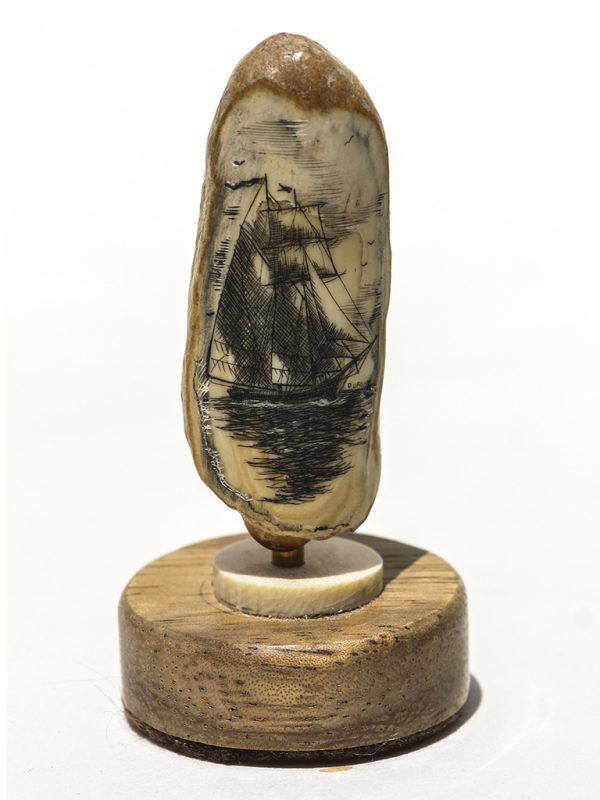 Gerry Dupont Scrimshaw -The Royal Fortune Brigantine