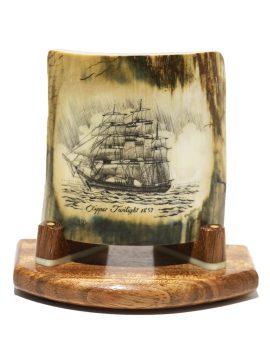 Ray Peters Scrimshaw - Clipper Ship Twilight 1857