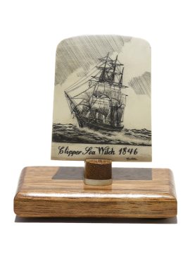 Ray Peters Scrimshaw - Clipper Ship Sea Witch 1846