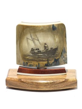 David Smith Scrimshaw - Lobsterman in Fog