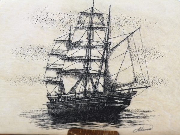 David Adams Scrimshaw - Becalmed Whaler