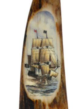 David Adams Scrimshaw - Pirate Ship Attack