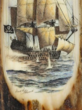David Adams Scrimshaw - Pirate Ship Attack