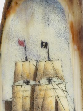 David Adams Scrimshaw - Pirate Ship Attack