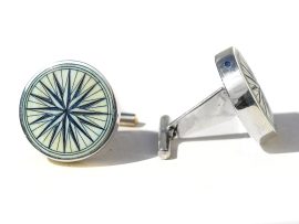 David Smith Scrimshaw - Compass Rose Cufflinks