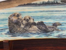 Matt Stothart Scrimshaw - Sea Otters and Elk