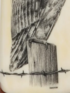 David Smith Scrimshaw - Barn Owl Watching