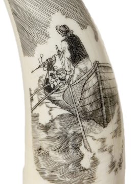 Ray Peters Scrimshaw - Whaleboat Helmsman