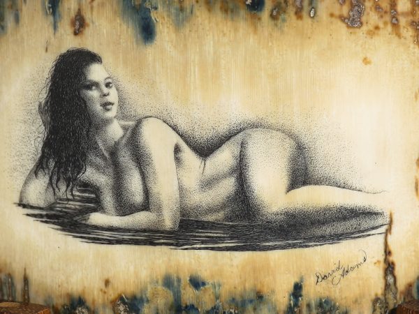 David Adams Scrimshaw - Nude at Waters Edge