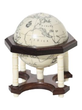 David Adams Scrimshaw - Scrimshaw Globe on Ivory Cue Ball