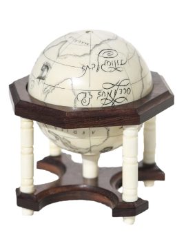 David Adams Scrimshaw - Scrimshaw Globe on Ivory Cue Ball