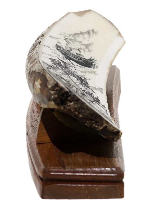 Geoff Olson Scrimshaw - Northwest Eagle Totem