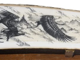 Geoff Olson Scrimshaw - Northwest Eagle Totem