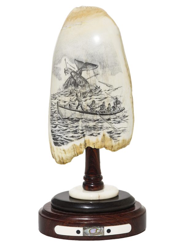 Ray Peters Scrimshaw - Upset Whaleboat!