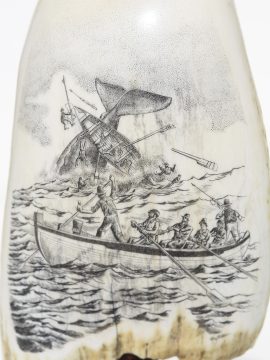 Ray Peters Scrimshaw - Upset Whaleboat!