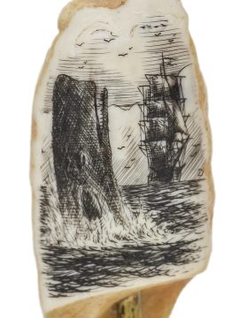 Gerry Dupont Scrimshaw - Breeching Sperm Whale