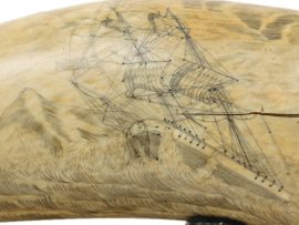 Unknown Artist - Antique Scrimshaw Ship