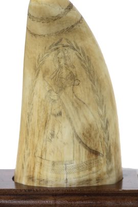 Unknown Artist - Antique Scrimshaw Woman with Paper