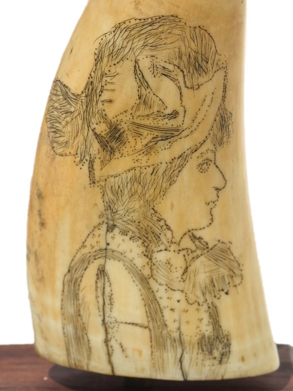 Unknown Artist - Antique Scrimshaw Two Women