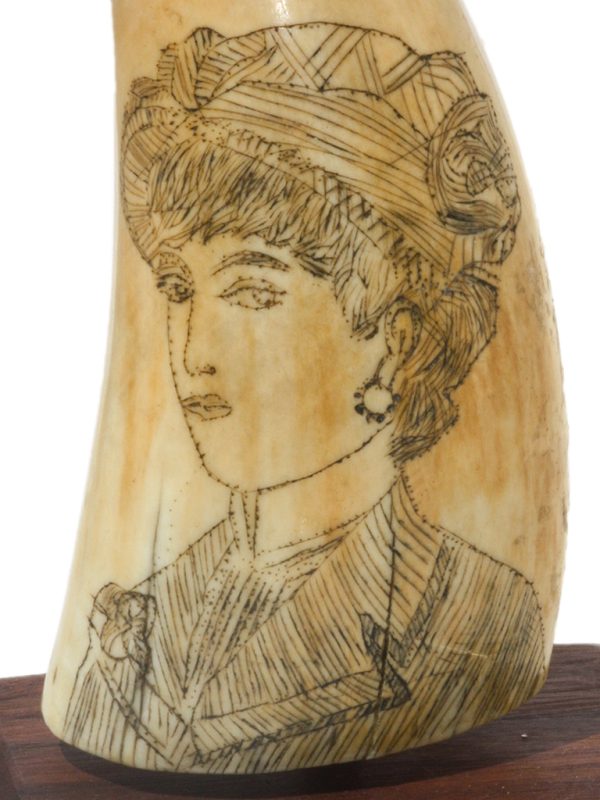 Unknown Artist - Antique Scrimshaw Two Women