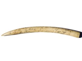 Unknown Artist - Scrimshaw on OId Pre-Ban Tusk