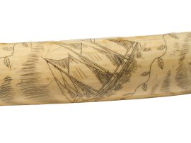 Unknown Artist - Scrimshaw on OId Pre-Ban Tusk