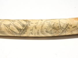 Unknown Artist - Scrimshaw on OId Pre-Ban Tusk