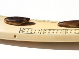 Unknown Artist - Antique Walrus Cribbage Board