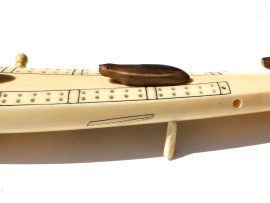 Unknown Artist - Antique Walrus Cribbage Board