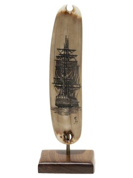 Mark Edgar Scrimshaw - Stern View Warship