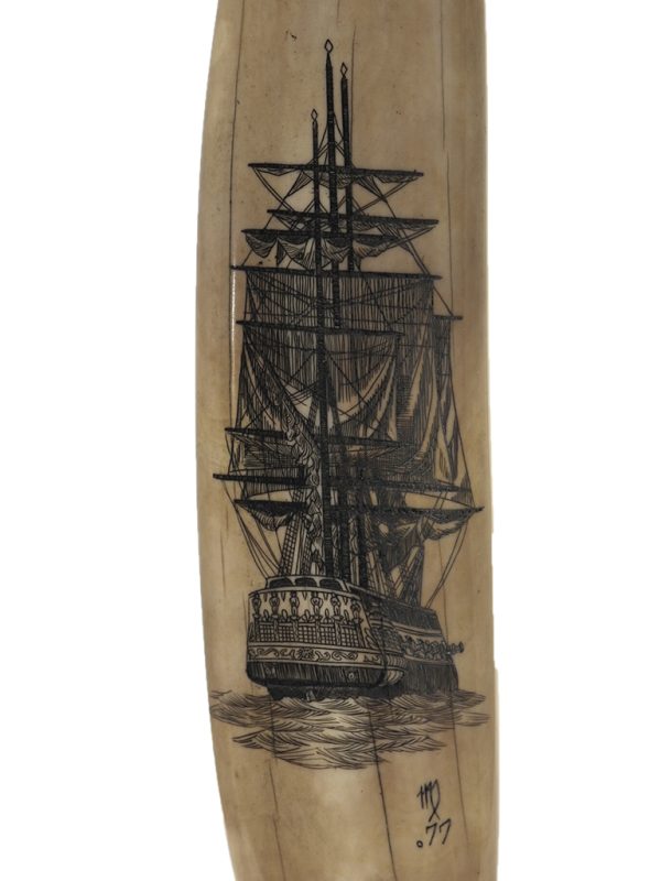 Mark Edgar Scrimshaw - Stern View Warship