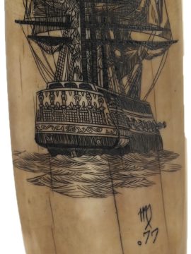 Mark Edgar Scrimshaw - Stern View Warship
