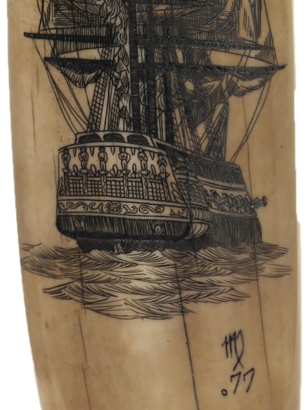 Mark Edgar Scrimshaw - Stern View Warship